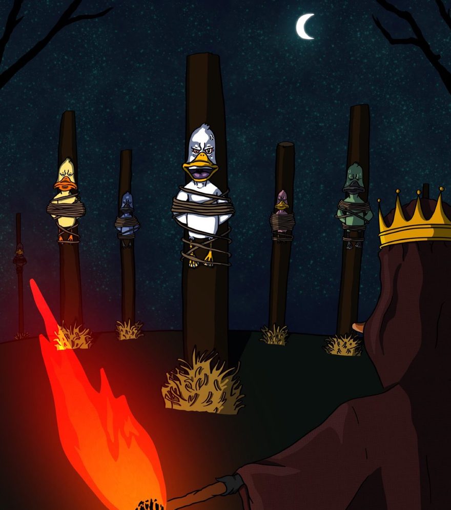 The bonfire at the pond